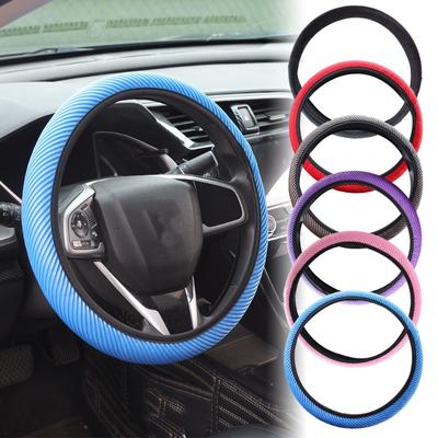 Stripe Elastic Steering Wheel Cover 38cm Universal No Inner Ring Breathable Sweat-absorbing Stripe Mesh Car Interior Accessories