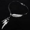 Trend Fijne Sieraden Hals Hangers Boheemse Stijl Touw Ketting Blad Veer Patroon Hanger Voor Vrouwen Mannen Retro Feest Halskettingen
