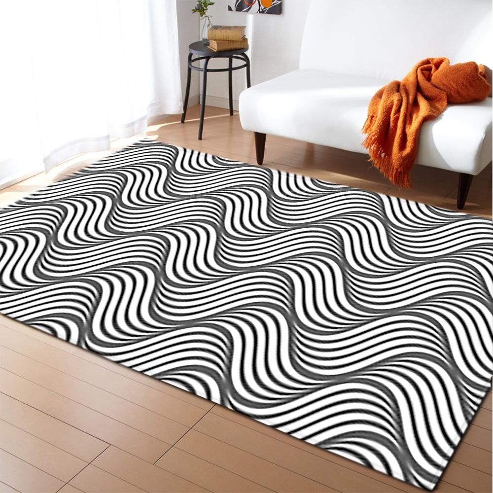 Abstract Stereoscopic Vision Living Room Carpet Bedroom Dining Room Floor Mat Size