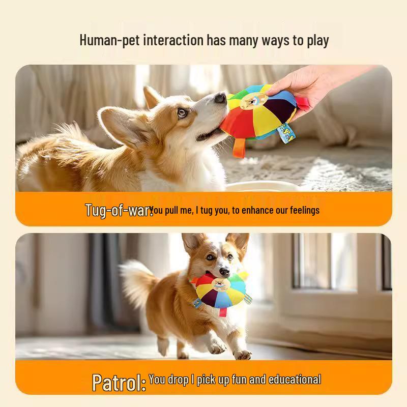 Corgi Self-Play Sounding Frisbee: Durable Tug-of-War Toy for Dogs' Boredom Relief and Energy.