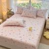 Fitted 100Cotton Bed Sheet Pink Cartoon Style Bedsheets For Kids Single Mattress Cover Drap De Lit SheetsWithout Pillowcase
