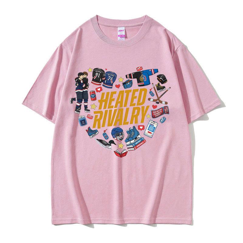 Heißer Film Heizte Rivalität Grafik T-Shirts Unisex Damen Harajuku Vintage Mode T-Shirt O-Ausschnitt Lässig Baumwolle Übergroße T-Shirts