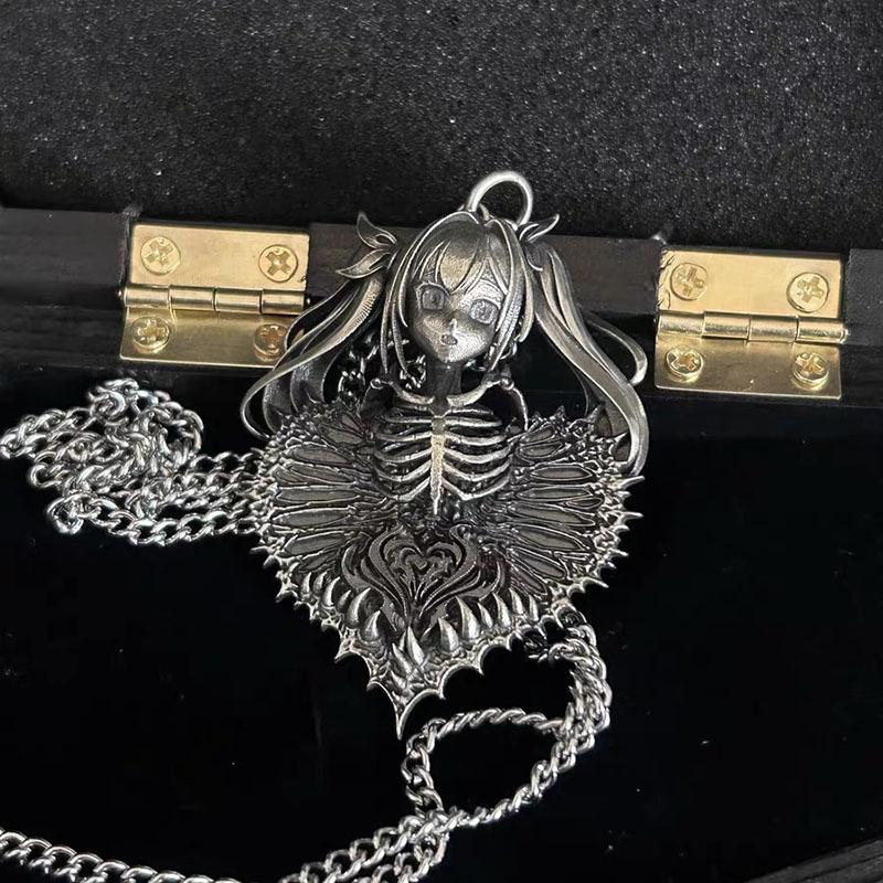Angel of Pain 2D Peripheral Animation Pendant Fashion Creative Halloween Necklace