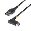 USB A uz USB C kabelis - StarTech.Com - 15cm - Ātrā uzlāde 3A - Aramīda šķiedra - Melns