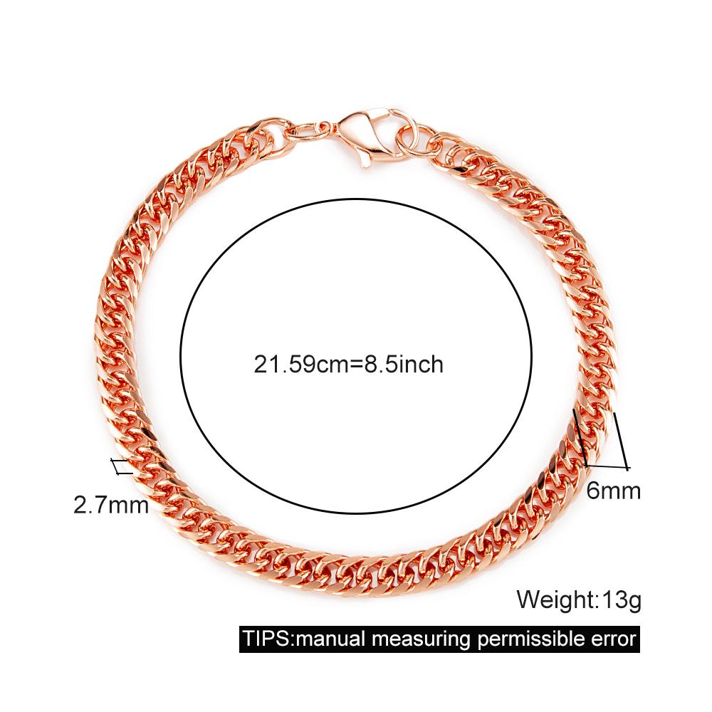 Reine Kupferarmbänder für Männer Frauen Verstellbare Cuban Link Kettenglied Hummerverschluss 6mm Breit Kratzfest Männlich 7-10.5 Zoll Schmuck