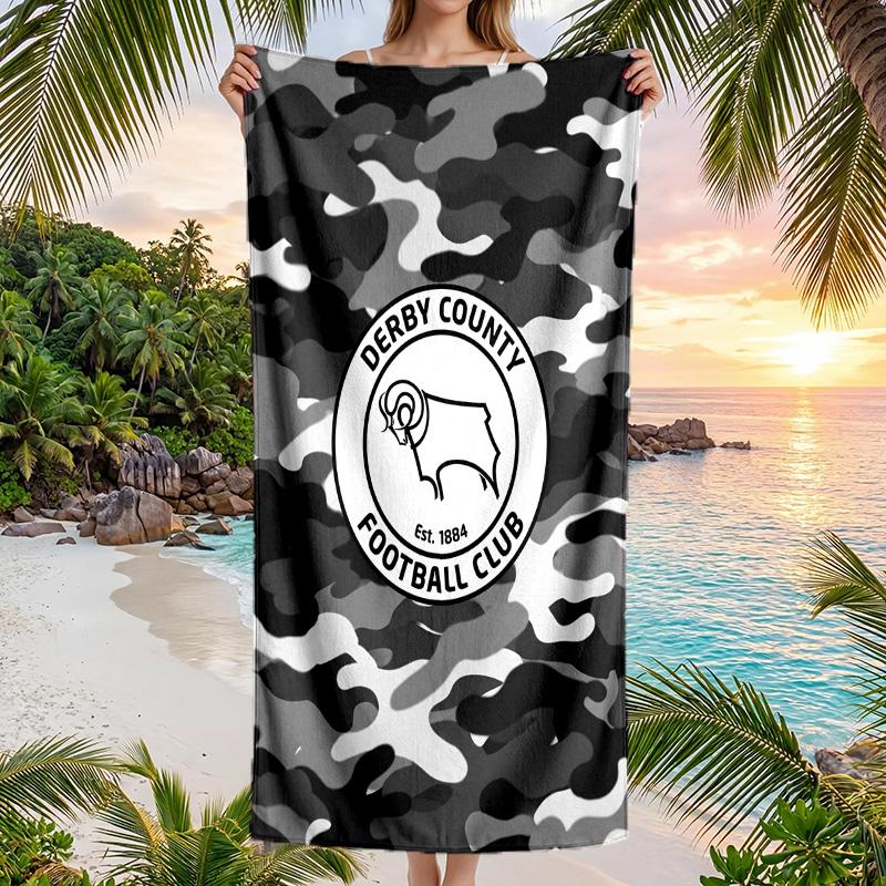 Toalla de Playa de Fútbol Derby County Suave Microfibra Toalla de Verano Secado Rápido Absorbente para Playa Piscina Viaje