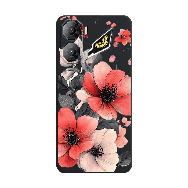 Für Nubia Neo 3 5G Cartoon Muster Stoßfestes Silikon Weiche Hülle Für Nubia Neo 3 Blume Vintage Stil TPU Stoßstange Rückseite