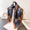 Vintage Rural High-end Printed Silk Scarf Imitation Square Versatile Shawl Neck Small Headscarf Women