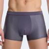 Men Summer Thin Ice Silk Shorts Panties Breathable Hollow Mesh U-convex Mid-rise Solid