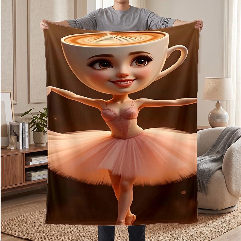 Ballerina Cappuccina Soft Warm Flannel Blankets Comfortable Blanket for Home Decoration Gifting