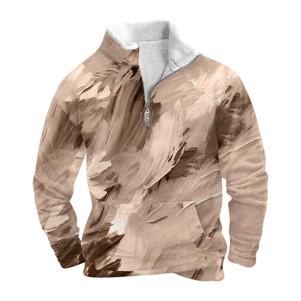 Spring And Autumn Men's Standing Collar Sweatshirt Is Outdoor Casual Sweaters Tops