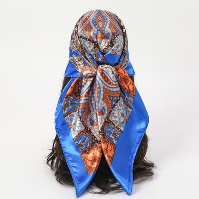 Kadınlar İçin İpek Şal Kare Eşarp Baskılı Kafa Bandı Fular Saten Başörtüsü Saç Bantları Boyunluk Kadın Baş Örtüleri Bandana