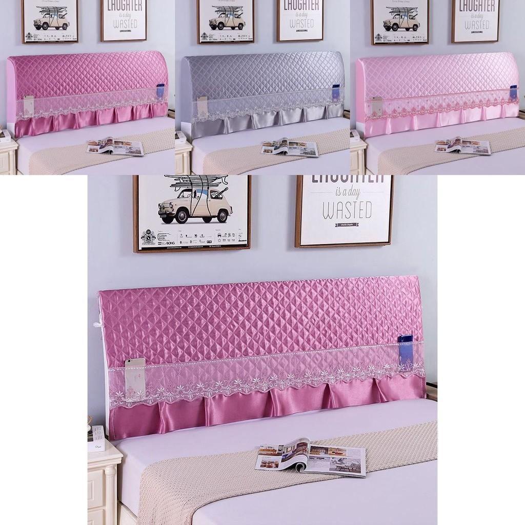 Stretchy Quilted Bed Head Cover With Lace Storage Wrinkle-resistant And All-inclusive