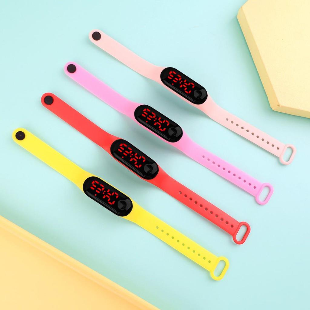 Primary School Student LED Touchscreen Waterproof Sport Watch with Red Light
