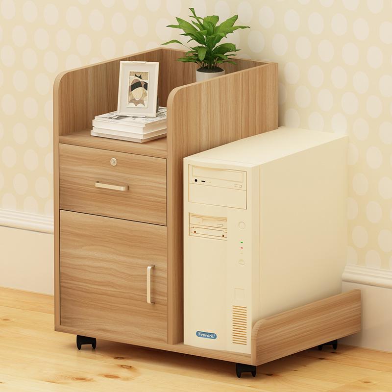 Mobile Lockable Filing Cabinet with Three Drawers - Floor-standing Storage for Office or Bedside