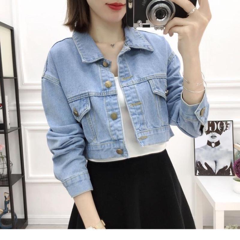 Women's Short Loose Denim Jacket - Spring/Autumn 2025 Korean Style Casual Outerwear