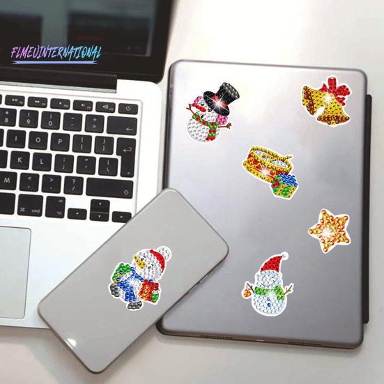 1 Set Diamant-Malerei-Aufkleber, Weihnachtsbaum, Schneemann, Weihnachtsmann, Muster, Strass-Aufkleber für Zuhause, Wanddekoration