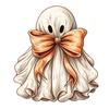 Rustic Autumn Table Centerpiece Halloween Wooden Ghost Ornament with Pumpkin Pattern, Double Sided Desktop Decoration, Cute Figurine Spooky