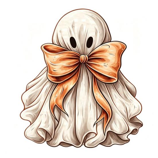 Rustic Autumn Table Centerpiece Halloween Wooden Ghost Ornament with Pumpkin Pattern, Double Sided Desktop Decoration, Cute Figurine Spooky