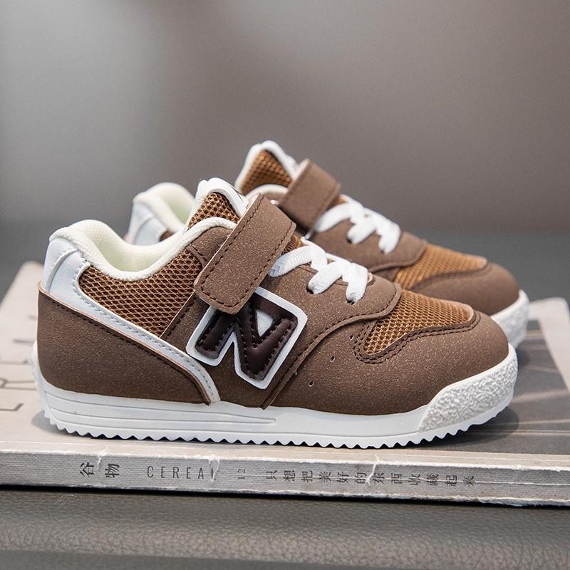 Boys' shoes spring new casual shoes children's sports shoes leather mesh shoes girls dad shoes trend
