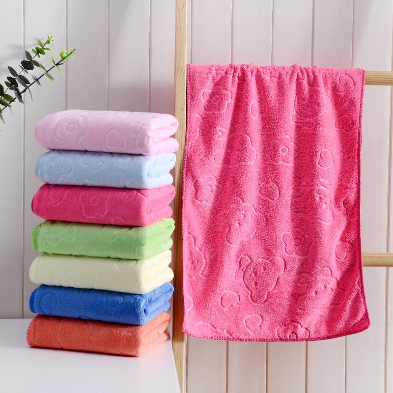 Cute Cartoon Bear Flower Embossed Towels, Soft Absorbent Quick-Drying Face Towels, High-End Gift Towels for Men and Women