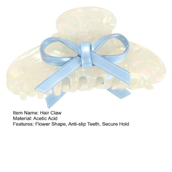 Women Hair Claw Bowknot Flower Shape Anti-slip Teeth Hair Clip Large