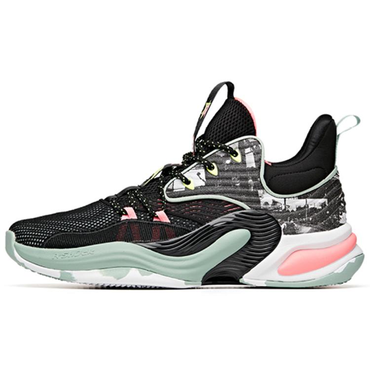 

new ANTA Basketball Shoes Men Low Top Black Pink Green 44.5