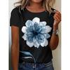 Women'S Vintage Floral Print Short Sleeve T-Shirt - Soft Breathable Fabric, Relaxed Fit Round Neck Casual Top