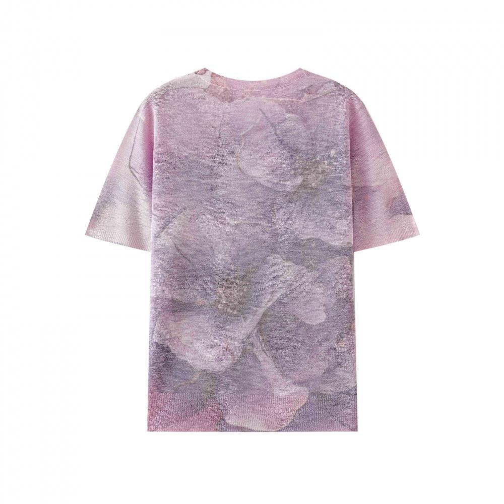 Women's Summer Essential Knit Crew Neck Tee Printed Short Sleeve Top Casual Elegant Everyday Wear