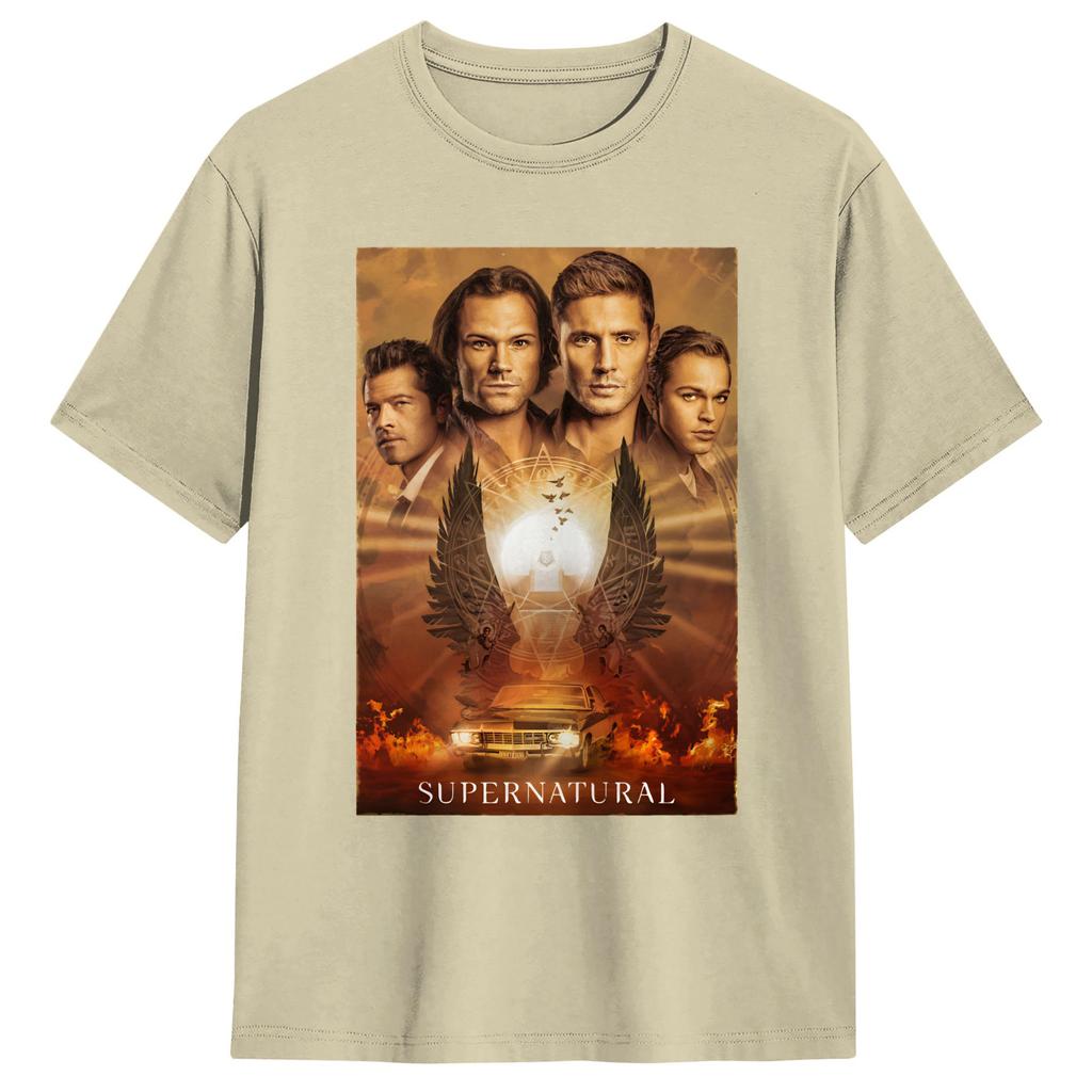 Mens TShirts Impala Supernatural Season Funny 100 Cotton Tee Shirt Short Sleeve T Shirts Round Neck Clothing Plus Size