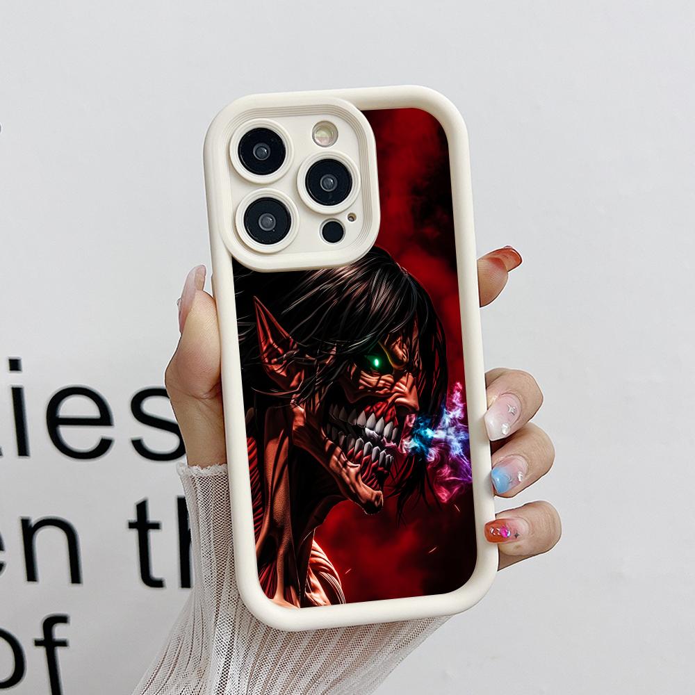 AOT Eren Yeager Verdickte TPU Handyhülle für iPhone 17 16 15 14 13 12 11 Air Pro Max Plus Bunte Hülle