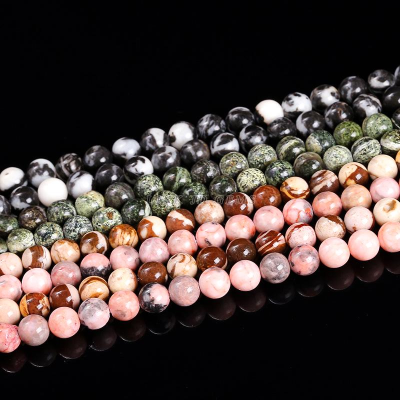 Zebra Stone Loose Beads for DIY Jewelry - Mixed Stone Beads, Semi-Finished Products In Stock