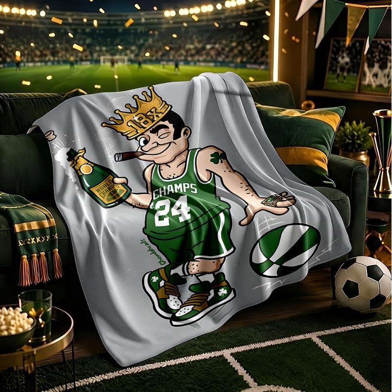 Boston-Celtics Logo Blanket Lightweight Flannel Bedding Blanket Perfect for Travel, Camping, Living Rooms, Offices, Sofas, Fan Christmas gift