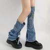 Meias Lolitas Longas para Pernas Femininas Polainas Largas Harajuku Punk Jeans Meias de Bota Moda Meias para Tornozelo Presentes