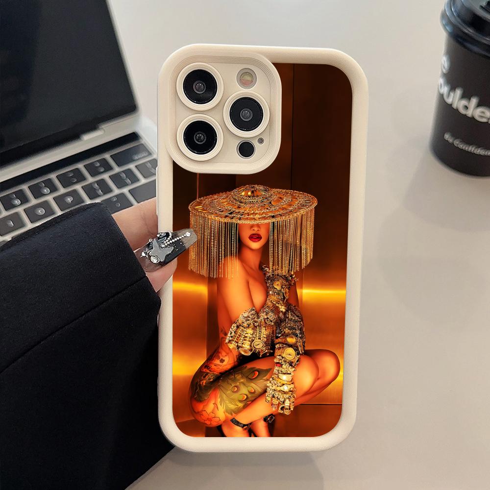 Cardi B Thicken TPU Mobile Phone Case for iPhone 17 16 15 14 13 12 11 Air Pro Max Plus Colorful Cover