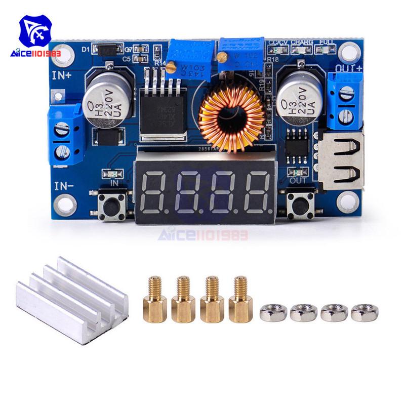 Diymore 5A CC/CV Step-down Buck Converter Power Supply Board Voltmeter Voltage Regulator Battery Charge Module LED Driver