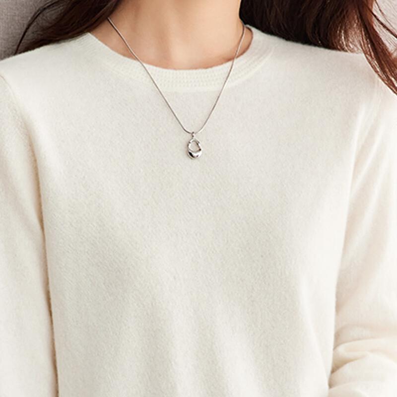 Srcr Women's 100% Cashmere Round Neck Base Layer Sweater