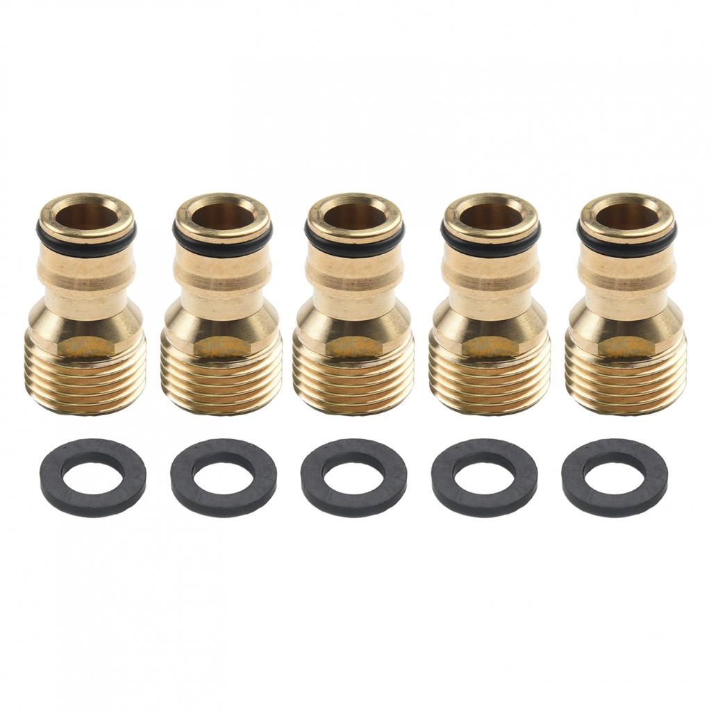 Messing Schlauchhahn Adapter Set 5 Stück Außengewinde 12mm Anschluss 12 Extern Schnell