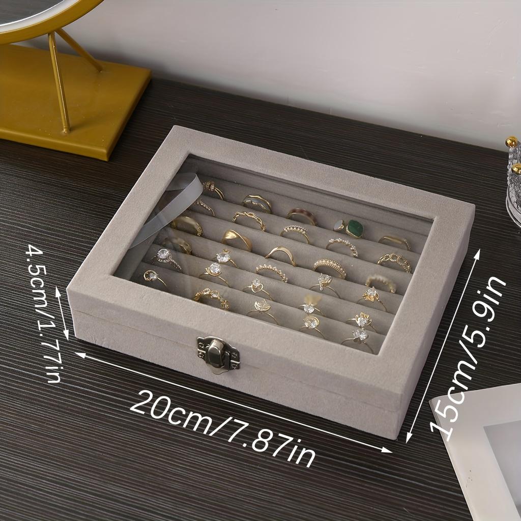 1pc Stylish Clear Lid Jewelry Organizer for Girls and Women - Ring, Earring, Bracelet Storage Case with Jewelry Box-Only Jewelry Boxes