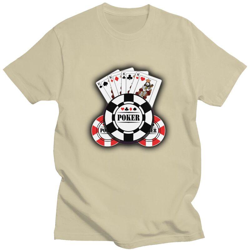 Custom Poker King T Shirts for Men Pure Cotton Tees Tshirts Short Sleeve Fashion Tshirt Clothing
