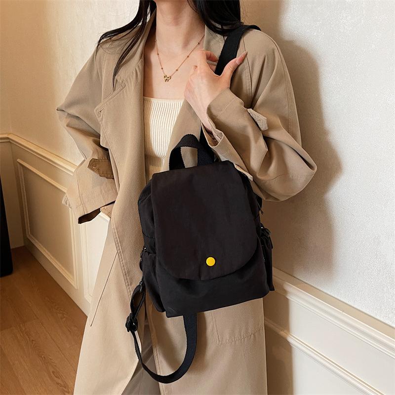 2025 autumn new canvas backpack women's rest backpack lightweight large-capacity flip bag travel student schoolbag