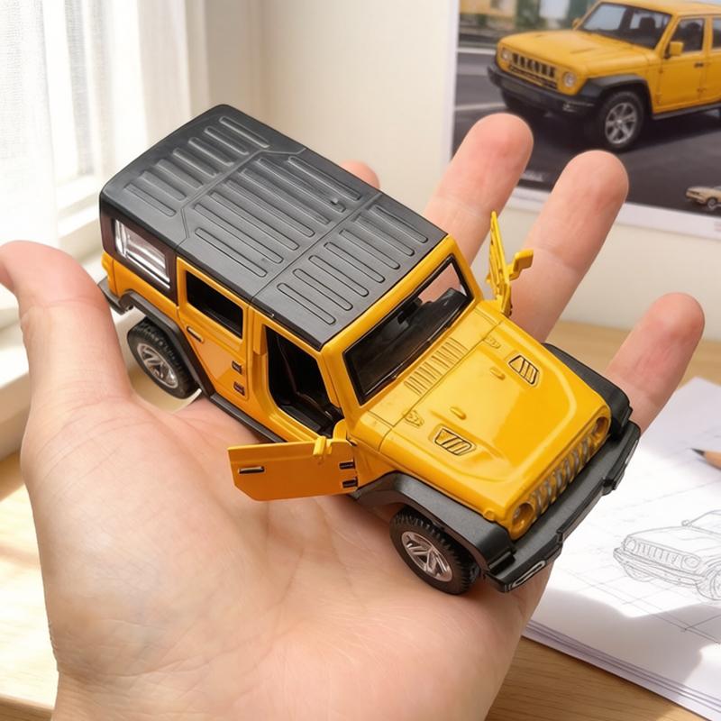 1:36 Alloy Vintage Diecast OFF-Road Wrangler Classic Car Model Pull Back Car Model Miniature Vehicle Replica For Collection Gift