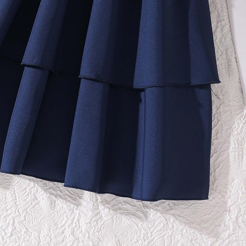 Sweet Girls' Dress Summer Children's Elegant Sleeveless Tiered Casual Waist-cinched Dress