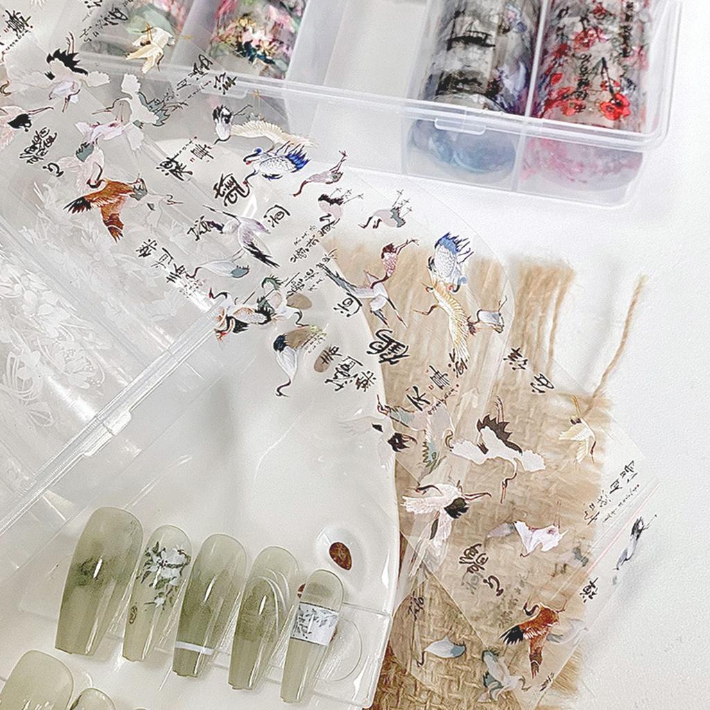 Nail Foils Nail Art Transfer Foil Stickers Flower Color Sheet Adhesive Stickers for Nail Art DIY Decorations Nail Decals