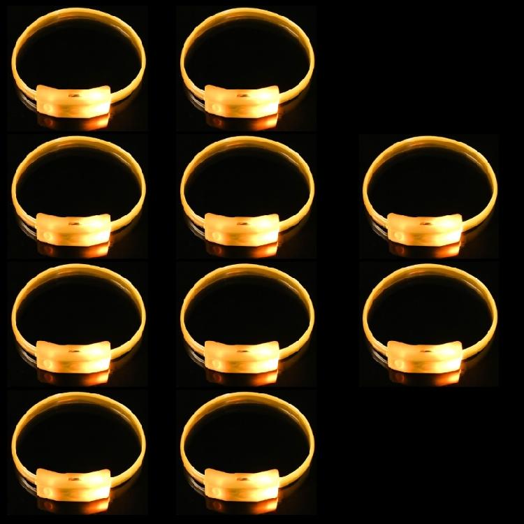 10pcs Plastic LED Bands for Parties Flashing Light Up Wristband Ornament Multicolors Wrist Decoration for Children