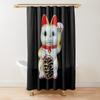 Japan Lucky Fortune Cat Shower Curtain Gold Coin Bathroom Decoration With Hook Polyester Fabric Waterproof Shower Curtain Hooks