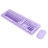 Wireless Cute Keyboard and Mouse 104 Keys Typewriter Style Retro Round Keycaps Keyboard for PC Laptop Desktop