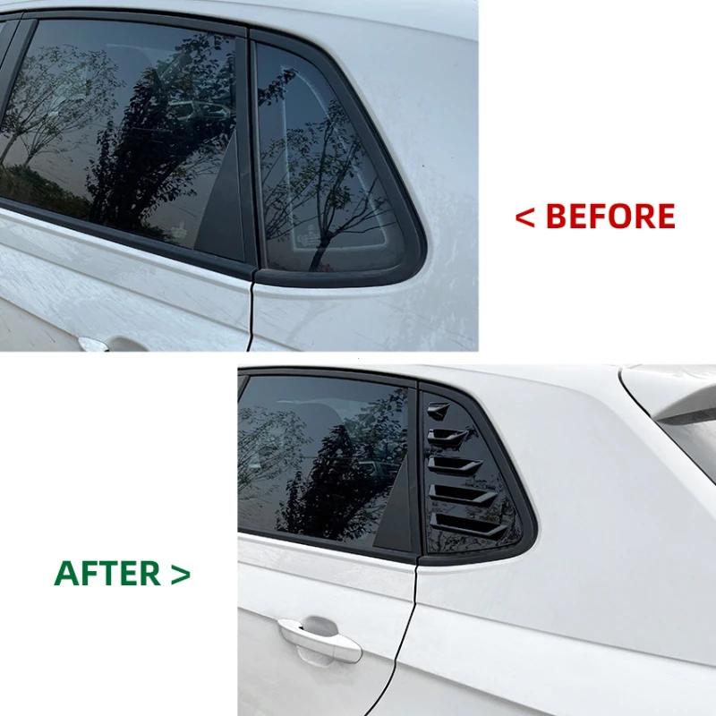 For VW Polo Mk6 GTI TGI TSI MPI 2017-2025 Car Rear Window Shutter Cover Trim Rear Triangle Window Shade Spoiler Bodykits