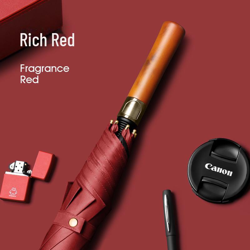 Umbrelă de Golf Britanică Retro Business - Mâner de Lemn, Tijă Dreaptă Consolidată, Anti-Ultraviolete, Design Cadou Imprimat.