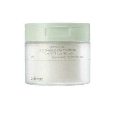 Jiwoogae Cica BHA Blemish Toner Pad 60 Sheets 170ml 1 Pack